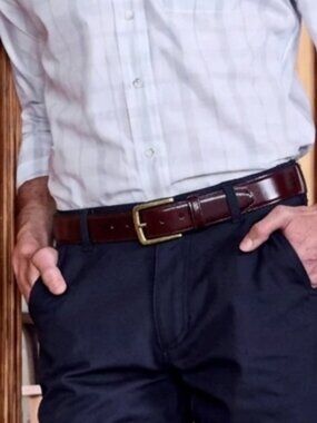 New, Vintage Coach Polished Leather Dress Belt, USA